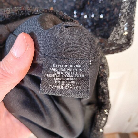 Seductions NWOT Black Sequins Bodycon Cocktail Formal Mini Dress Women Size S - Picture 13 of 16